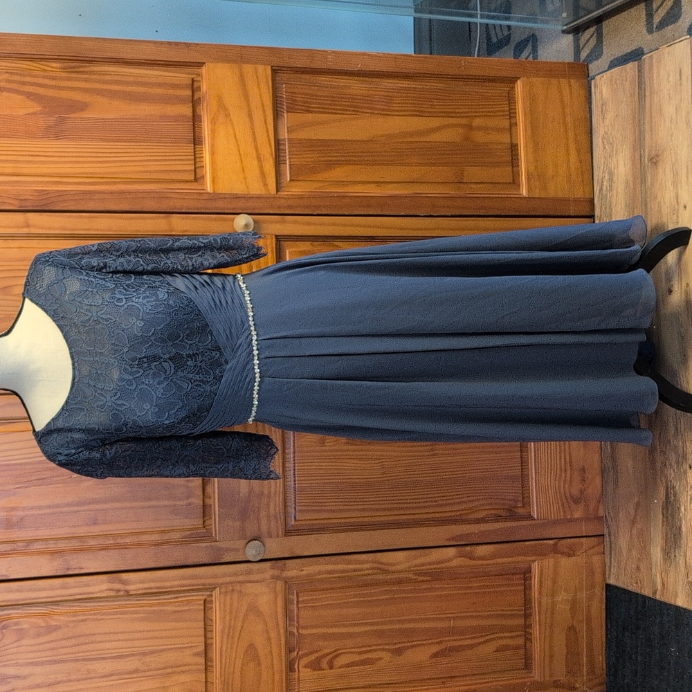 JJ's House Mother of the Bride Dress 3/4 Sleeve Knee Length 12 NWT
